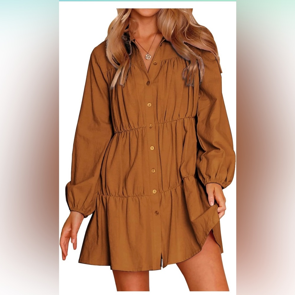 Kate Kasin Button Down Babydoll Dress